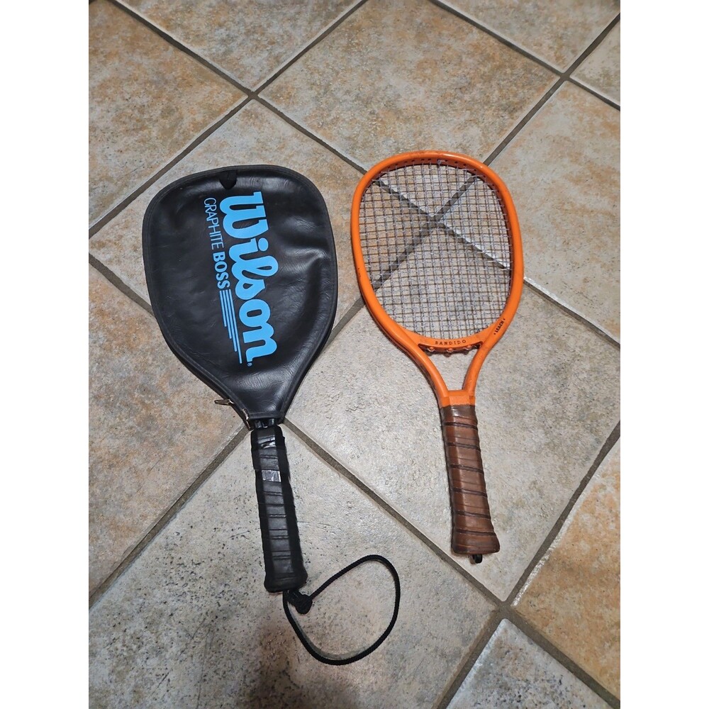 Wilson and Bandido Leach Vintage Graphite BOSS Racquetball Racquets & Cover Pair